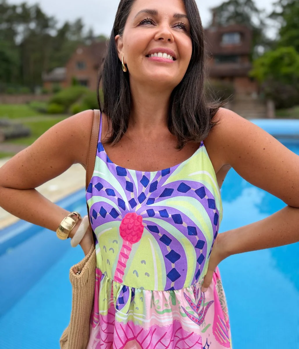 Tropical Miami Pastel Print Dress - Image 6