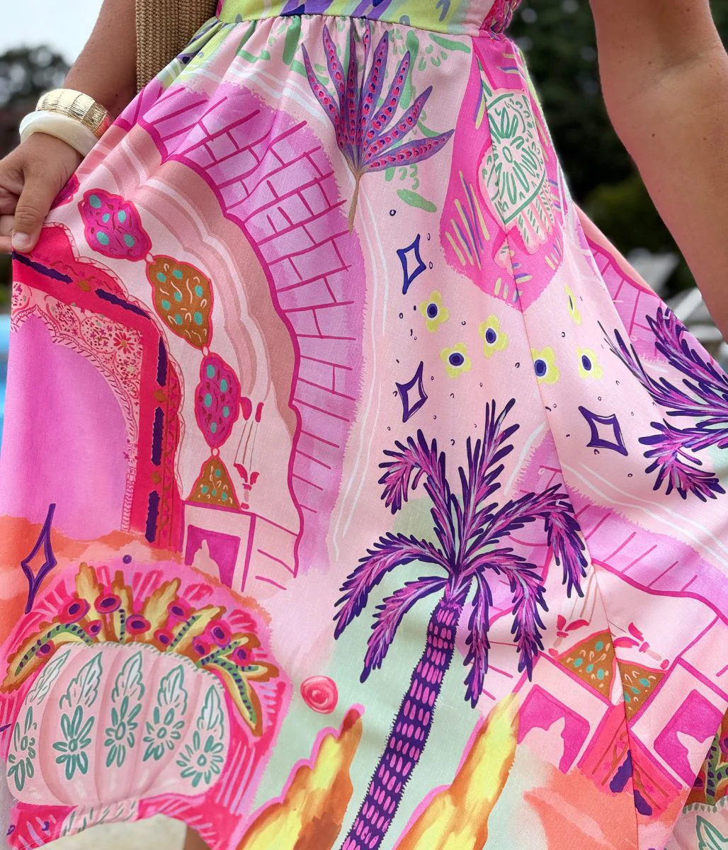 Tropical Miami Pastel Print Dress - Image 7