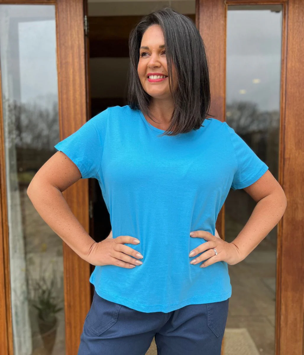 Turquoise Essential Cotton Tee - Image 3