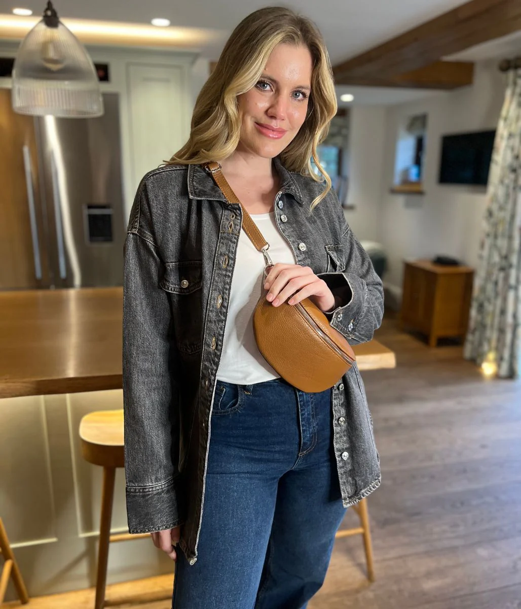 Washed Black Oversized Denim Shirt - Image 9