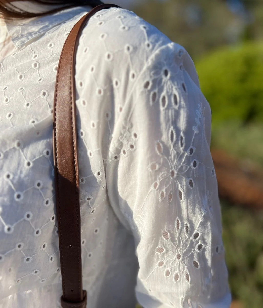 White Broiderie Anglaise Cotton Shirt - Image 12