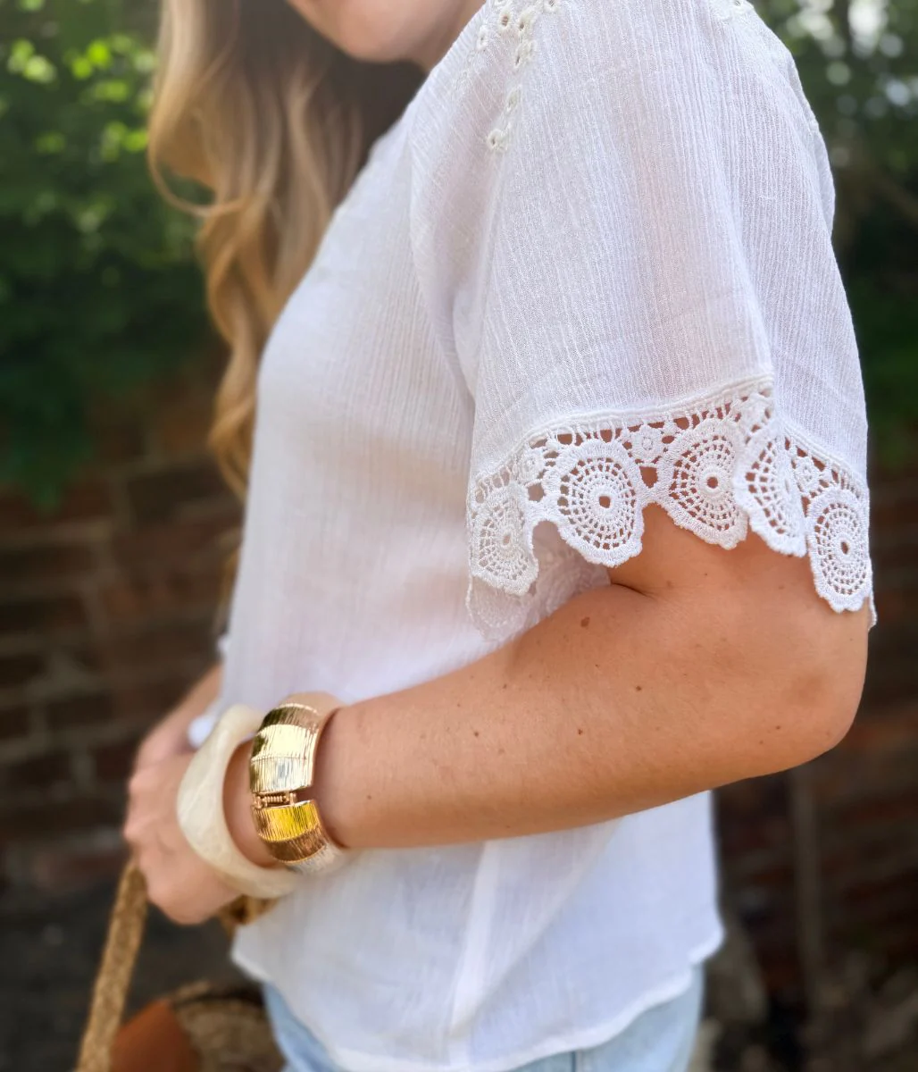 White Embroidered Tassel Top - Image 5
