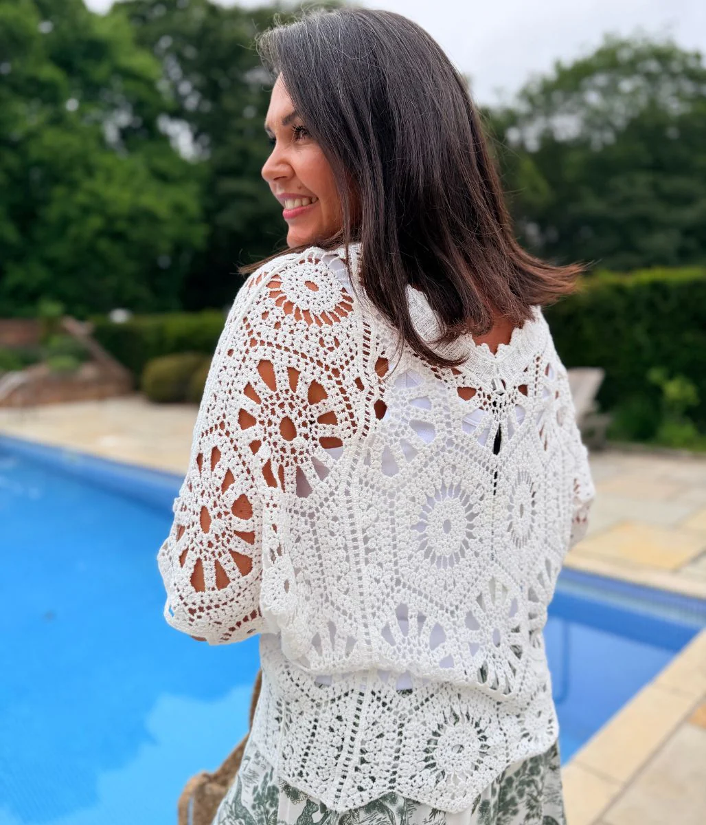 White Mandala Crochet Top - Image 2