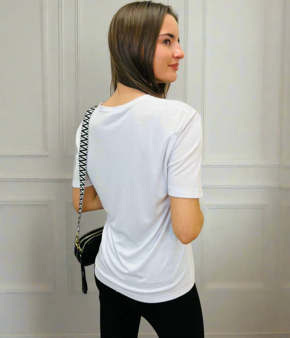 White Relaxed Short Sleeve Tee - Image 4