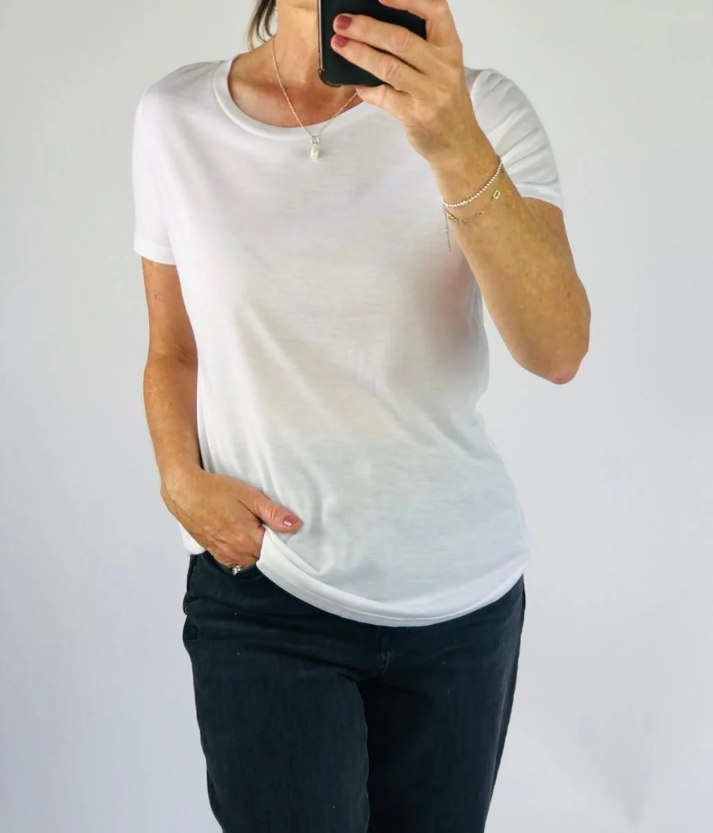 White Relaxed Short Sleeve Tee - Image 6