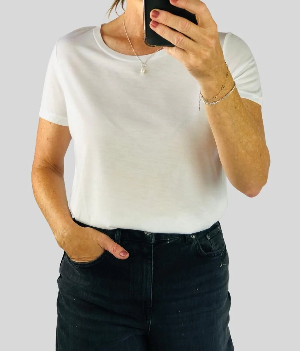 White Relaxed Short Sleeve Tee - Image 7
