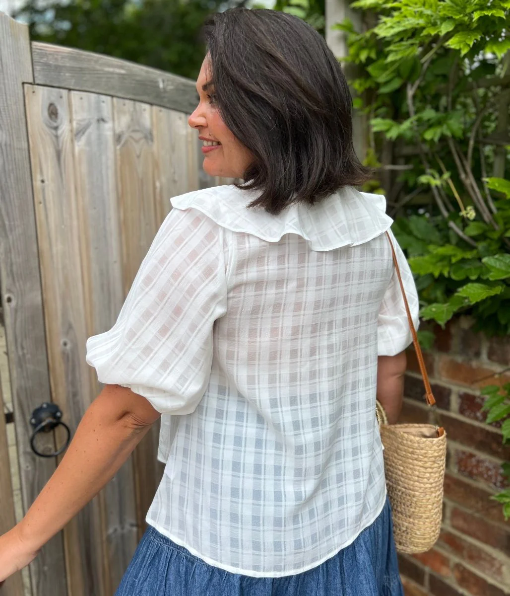 White Ruffle Collar Blouse - Image 5