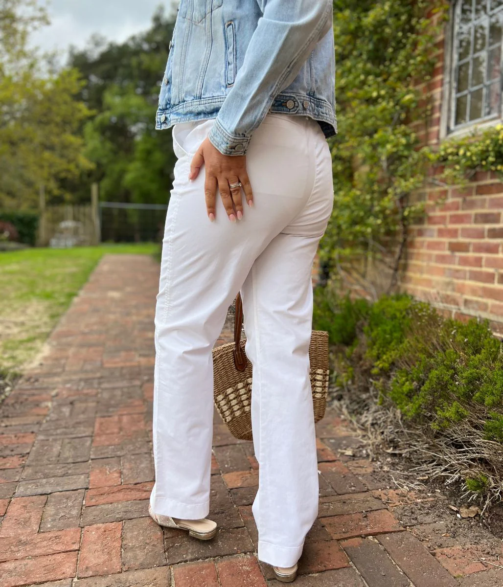 White Straight Leg Chino Trousers - Image 3
