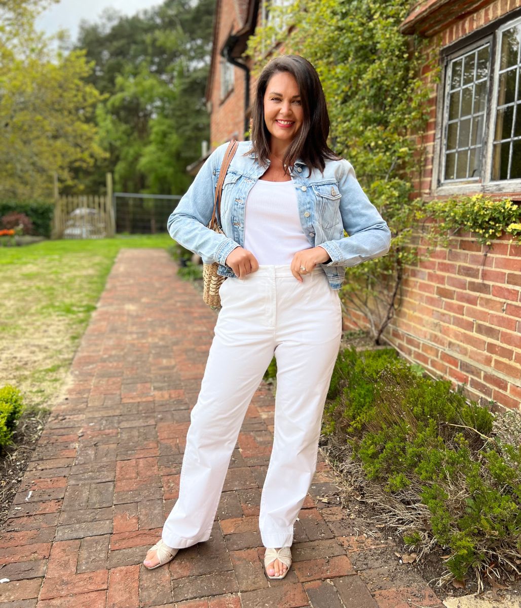 White Straight Leg Chino Trousers - Image 5