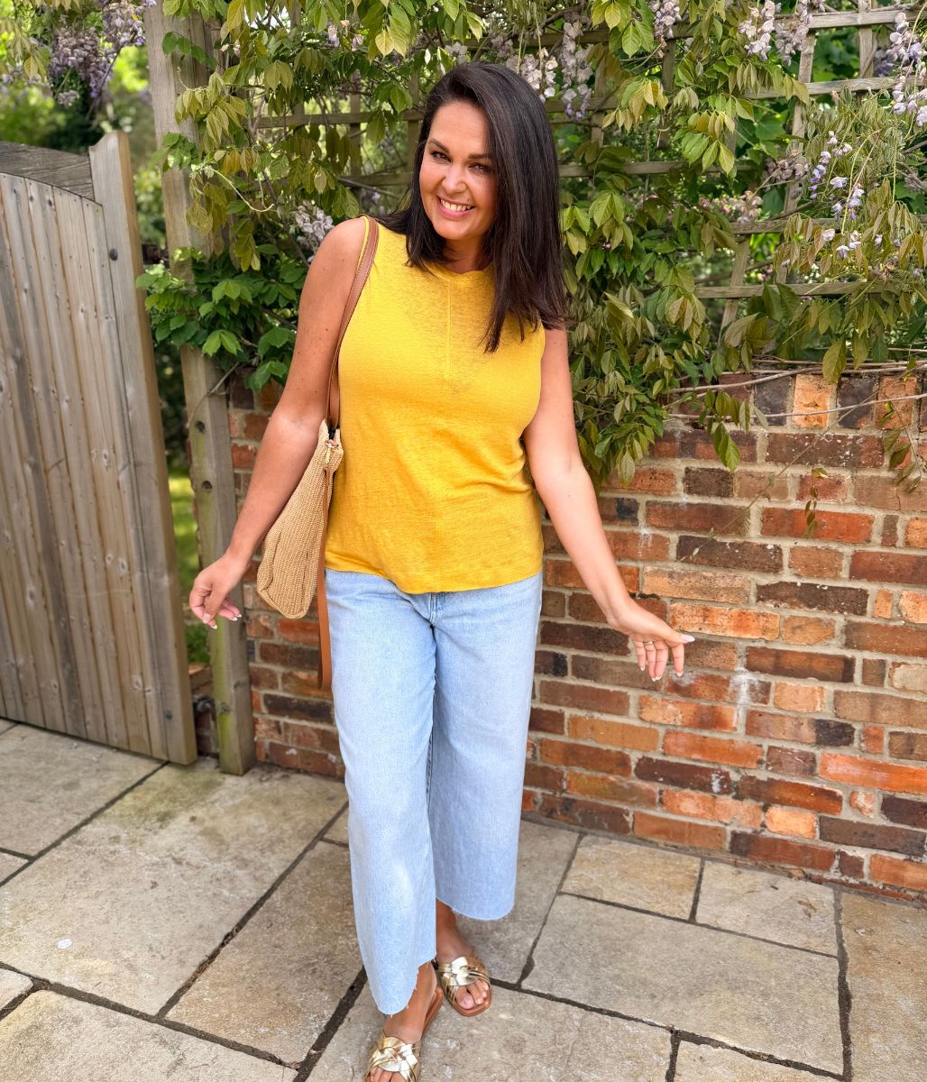 White Stuff Mustard Rylee Linen Vest Top - Image 3