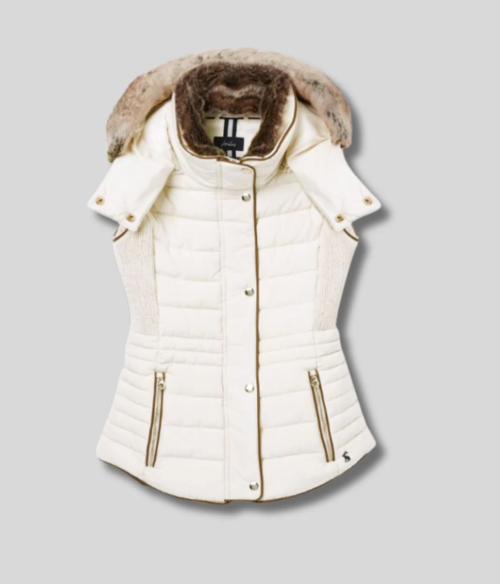 Winter White Melford Hooded Gilet - Image 3