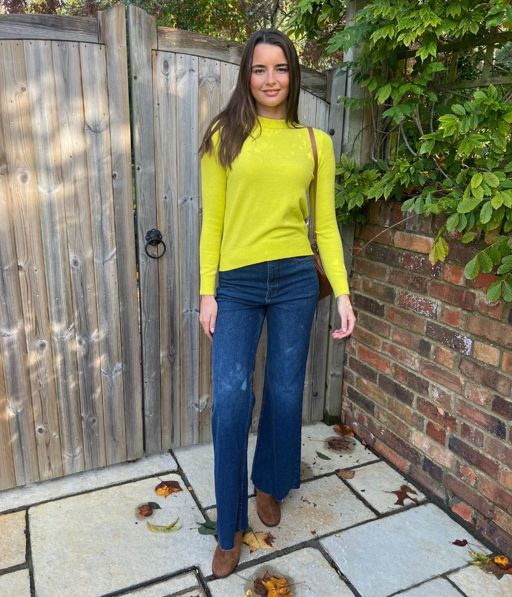 Yellow Air Yarn Crew Neck Jumper - Image 3