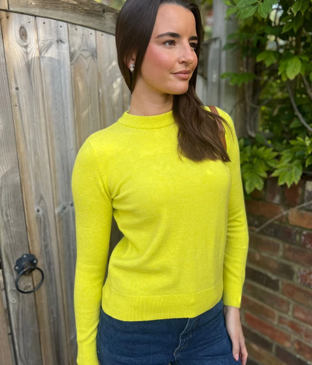 Yellow Air Yarn Crew Neck Jumper - Image 4