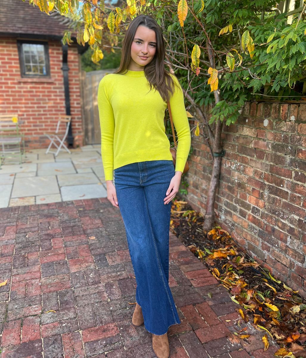 Yellow Air Yarn Crew Neck Jumper - Image 5