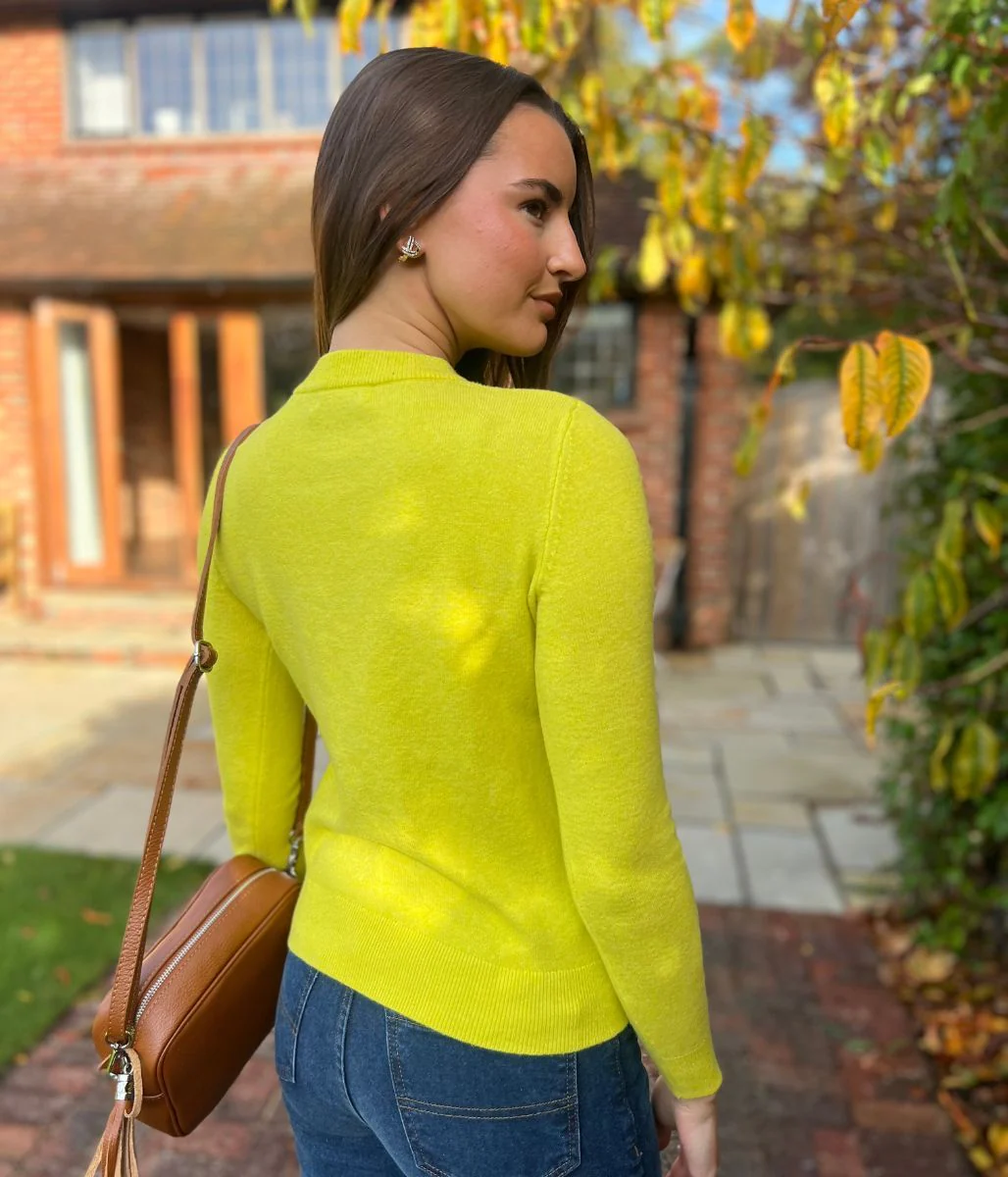 Yellow Air Yarn Crew Neck Jumper - Image 6